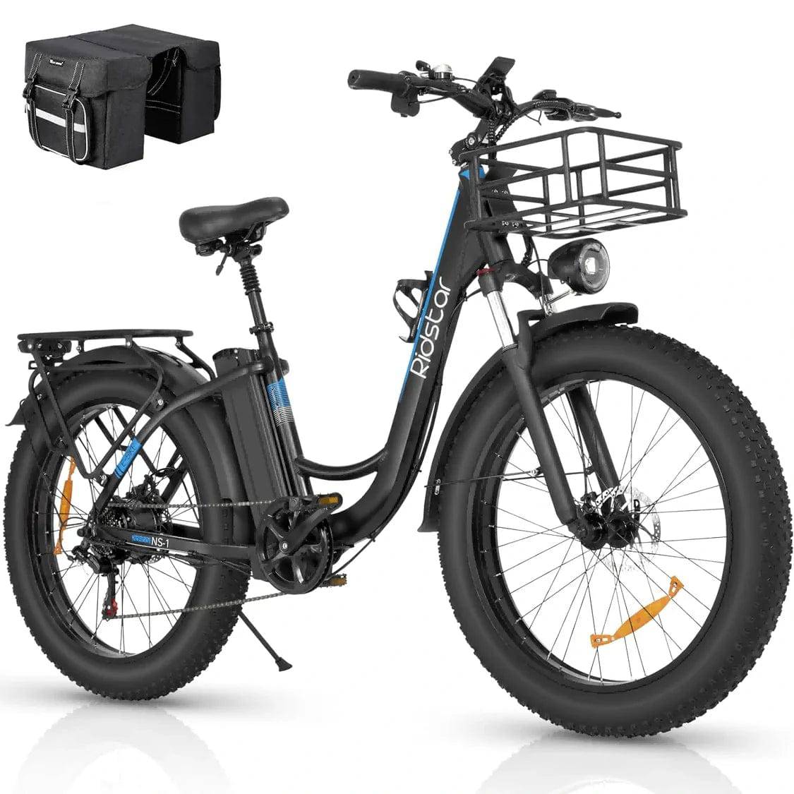 Ridstar MN-26 Fat Tire Electric Commuter Bike, 1500W Motor, 48V 20AH Battery, Dual Suspension & Disc Brakes, 7-Speed