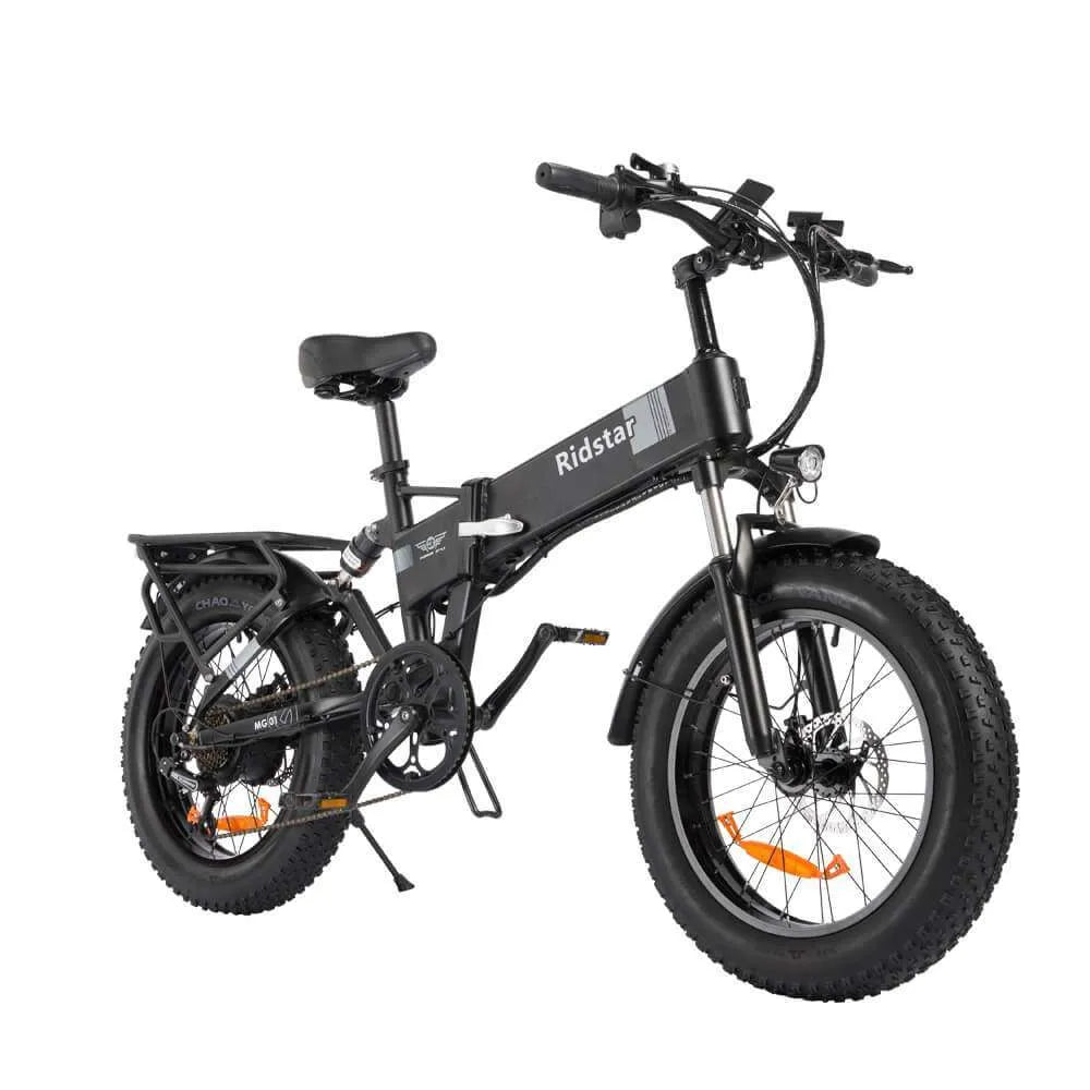 Ridstar H20 Foldable Electric Bike - 1000W, Dual Suspension, 20" Fat Tires