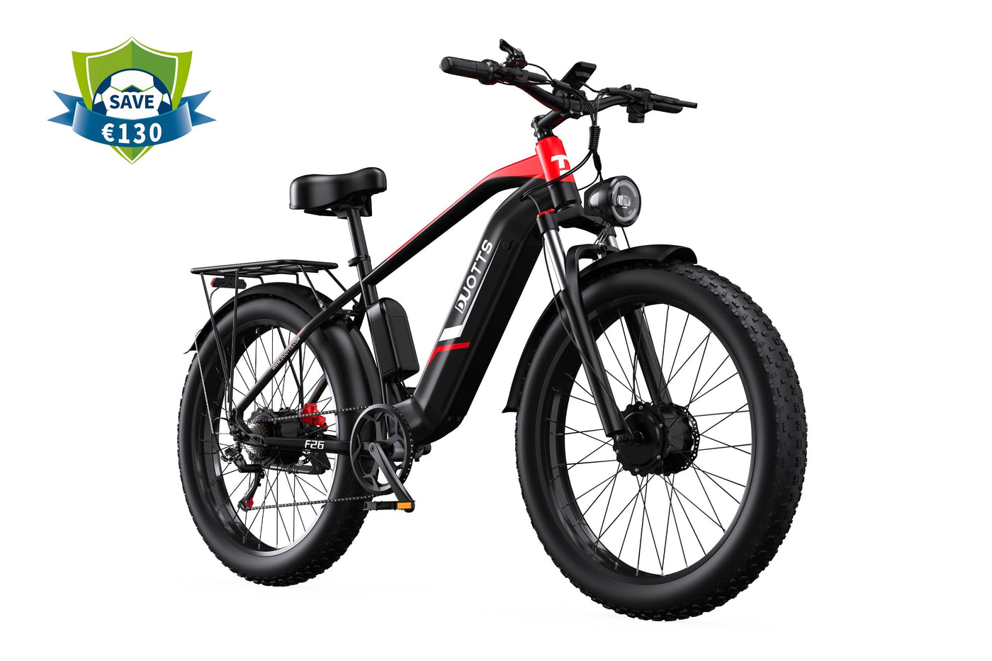 DUOTTS F26 Pro Dual-Motor Electric Bike: 48V 750W*2 Motors, Hydraulic Brakes