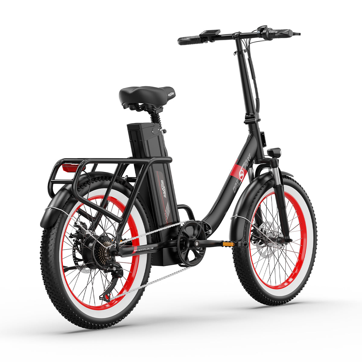 ONESPORT OT16-2 Electric Bike - 48V 15AH, 20" Tires, 7-Speed, LCD Display, IP54 Rated