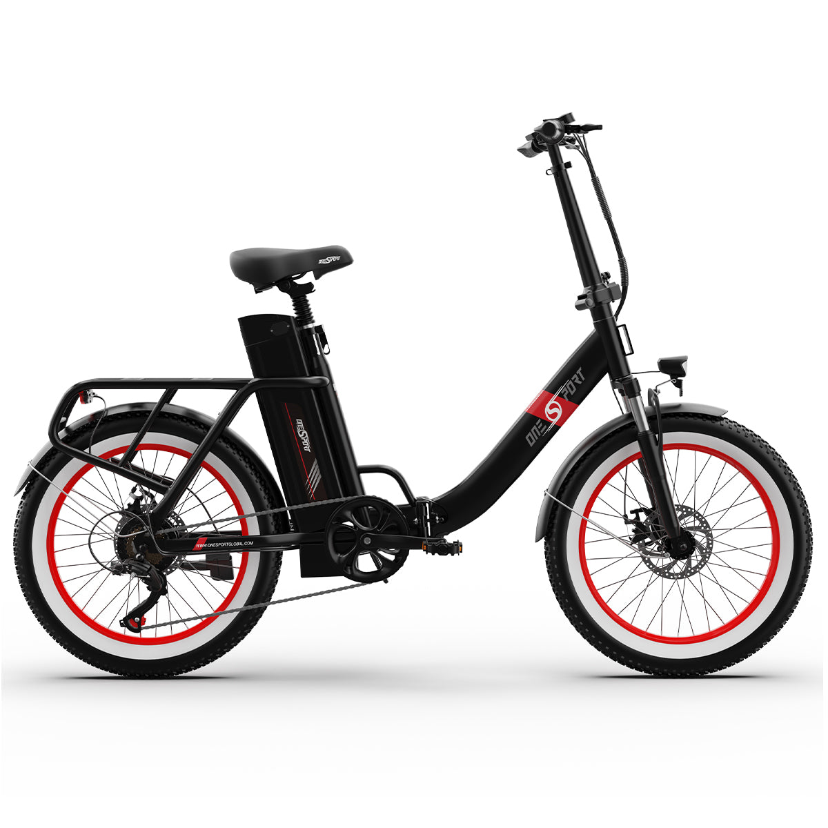 ONESPORT OT16-2 Electric Bike - 48V 15AH, 20" Tires, 7-Speed, LCD Display, IP54 Rated