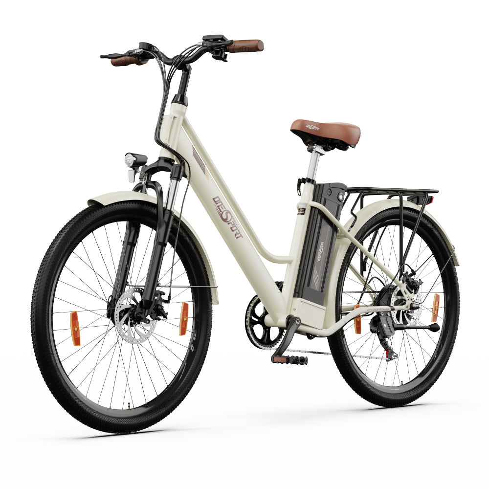 ONESPORT OT18-3 Electric Bike - 26" Wire-Spoke Wheels, 14.4AH Battery, Single-Speed