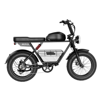 GUNAI-T Electric Bike: 1000W Geared Hub Motor, 48V 21AH Battery, 60-90KM Range, Dual Suspension, 20x4-inch Tires