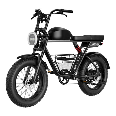 GUNAI-T Electric Bike: 1000W Geared Hub Motor, 48V 21AH Battery, 60-90KM Range, Dual Suspension, 20x4-inch Tires