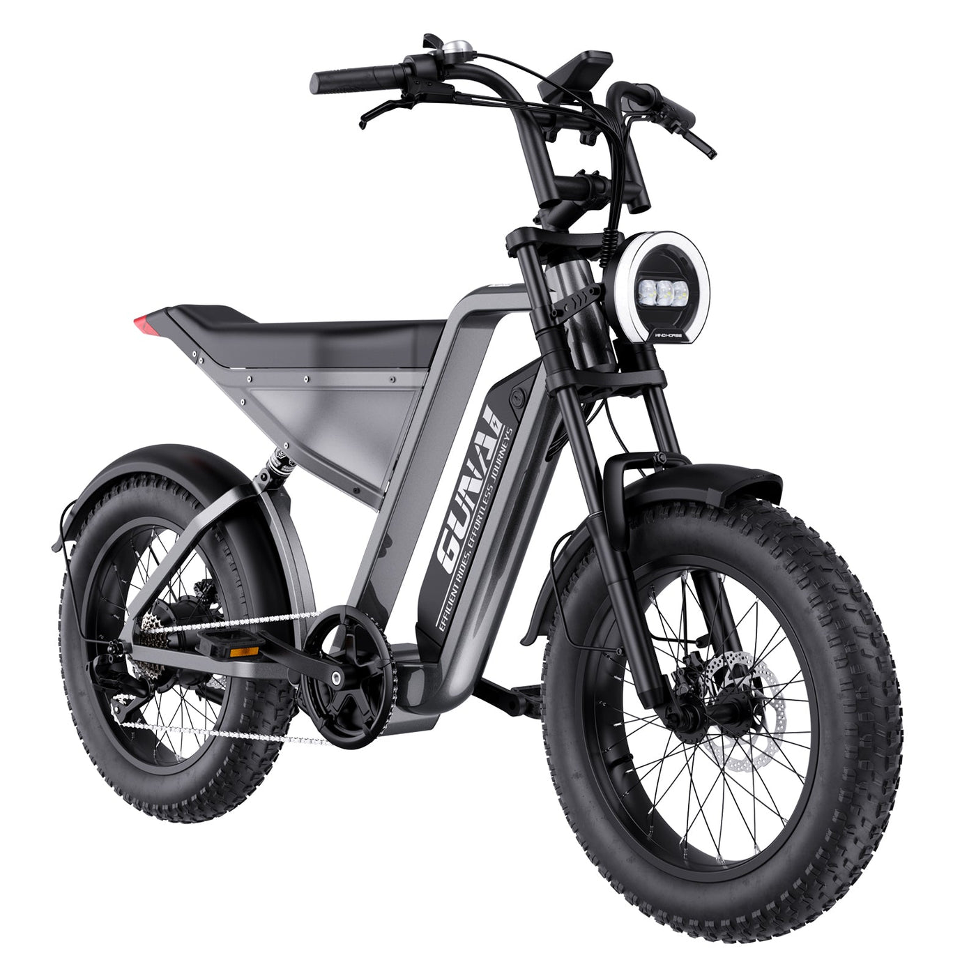 GUNAI-Y Electric Bike: 1000W Motor, 48V 18AH Battery, 60KM/h Speed, 50-90KM Range, Hydraulic Disc Brakes, 20"x4" Fat Tires