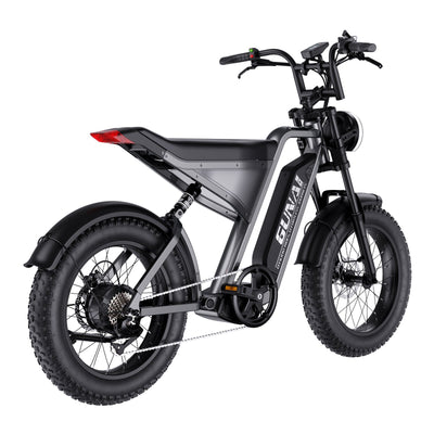 GUNAI-Y Electric Bike: 1000W Motor, 48V 18AH Battery, 60KM/h Speed, 50-90KM Range, Hydraulic Disc Brakes, 20"x4" Fat Tires