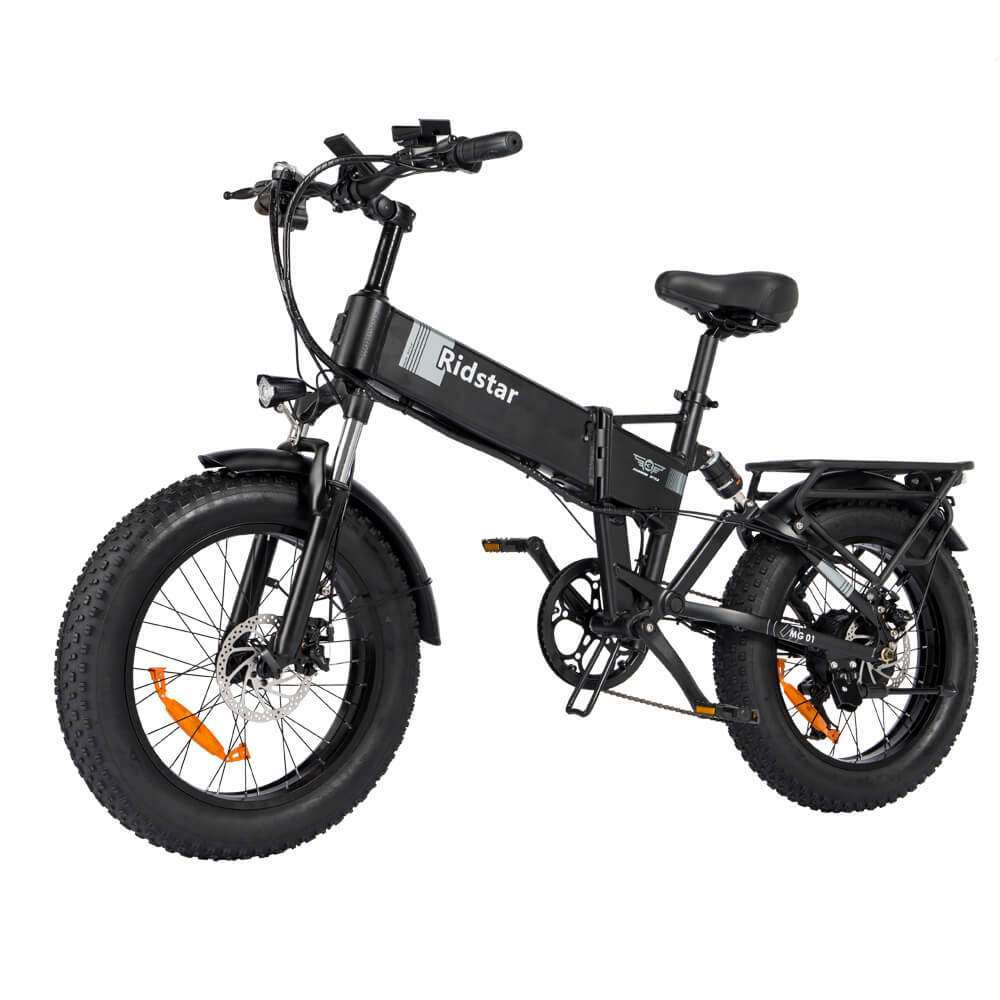 Ridstar H20 Foldable Electric Bike - 1000W, Dual Suspension, 20" Fat Tires