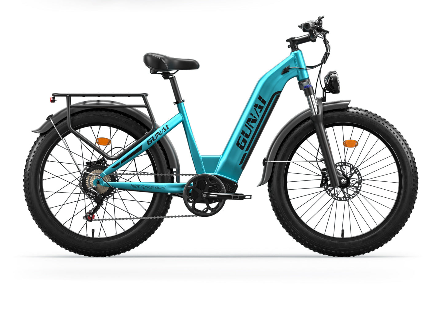 GUNAI-V Electric Bike: 1000W Motor, 48V 21AH Battery, 50KM/h Speed, 50-70KM Range, 26"x4.0" Chaoyang Tires, Oil Brakes